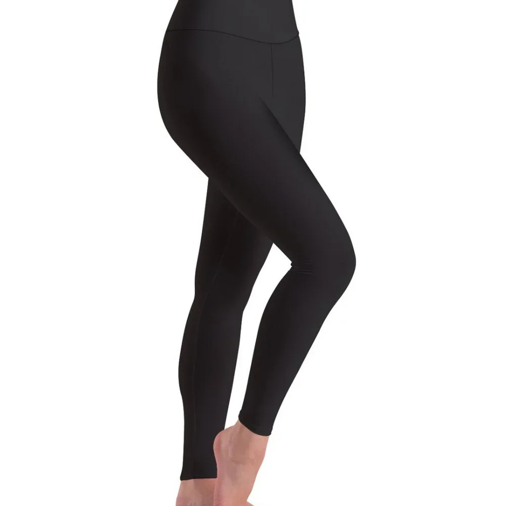 NWT Womens Medium Motion Brand Black Grey High Waist Ankle Length Leggings